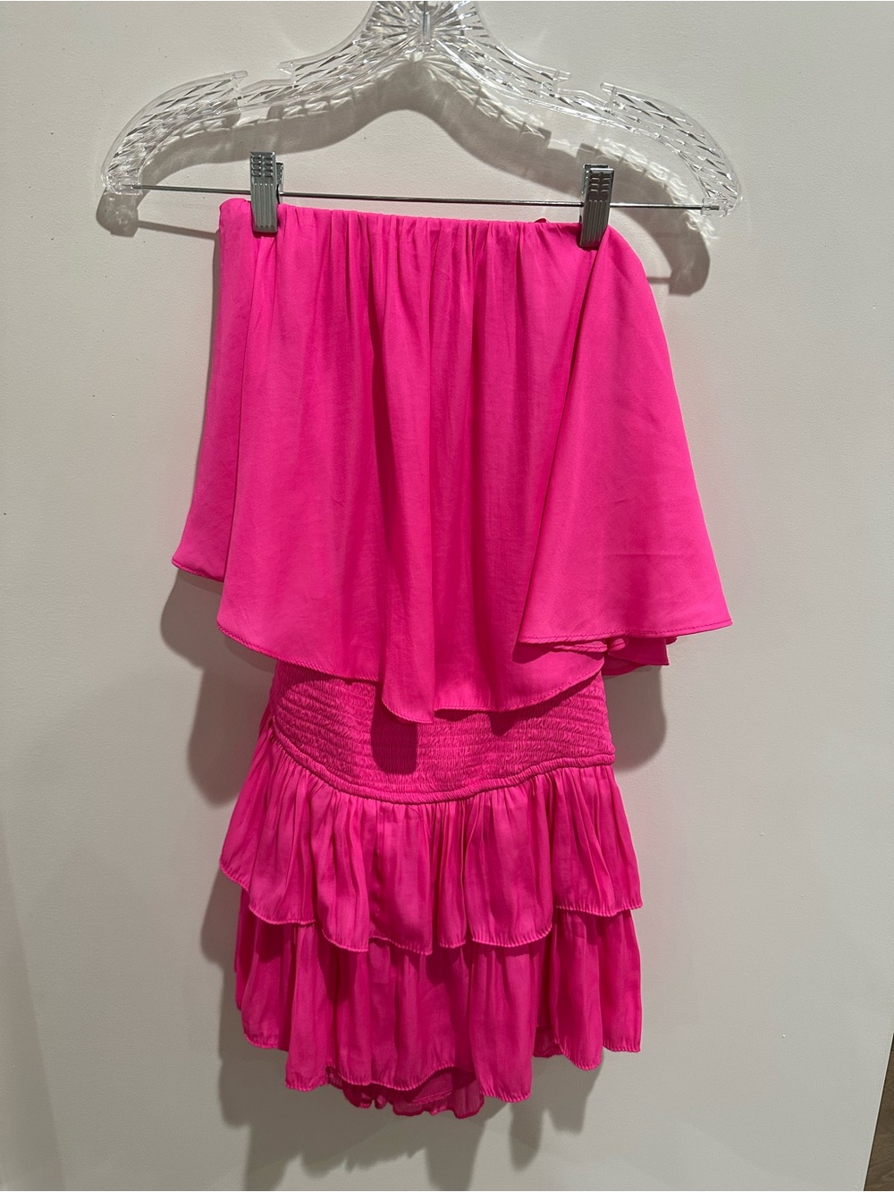 Mustard Seed Bright Pink Smocked Ruffle Dress